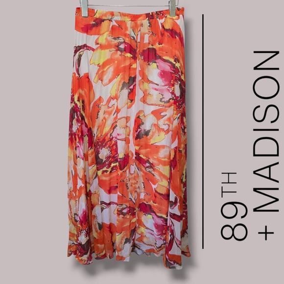 89th & Madison Women’s Multicolor Floral Pleated Midi Skirt – Small Gently Used - Picture 9 of 10